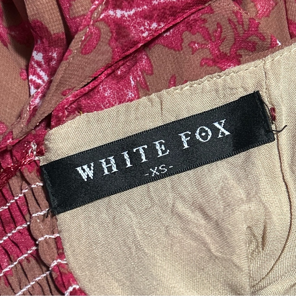‼️SOLD‼️ WHITE FOX Sleeveless Floral Print Tie Front Mini Dress XS - Picture 12 of 15